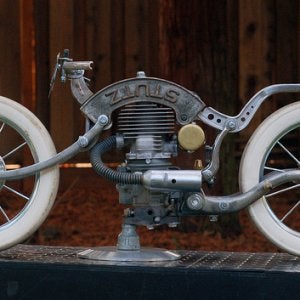 stutz motorcycle - Named for the STUTZ back bone...if you recognize that part please let me know! 12" tall x 8" wide x 31" long