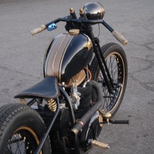 1967 bsa bobber A65 
This bike was built and designed by mike humeston at public school customs.